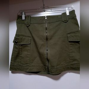 Army Green Cargo Mini Skirt